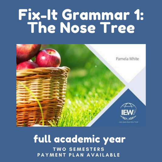 Fix It! Grammar, 2024-2025 academic year, book 1, Instructor J. Bell, Tuesdays, 8am CST