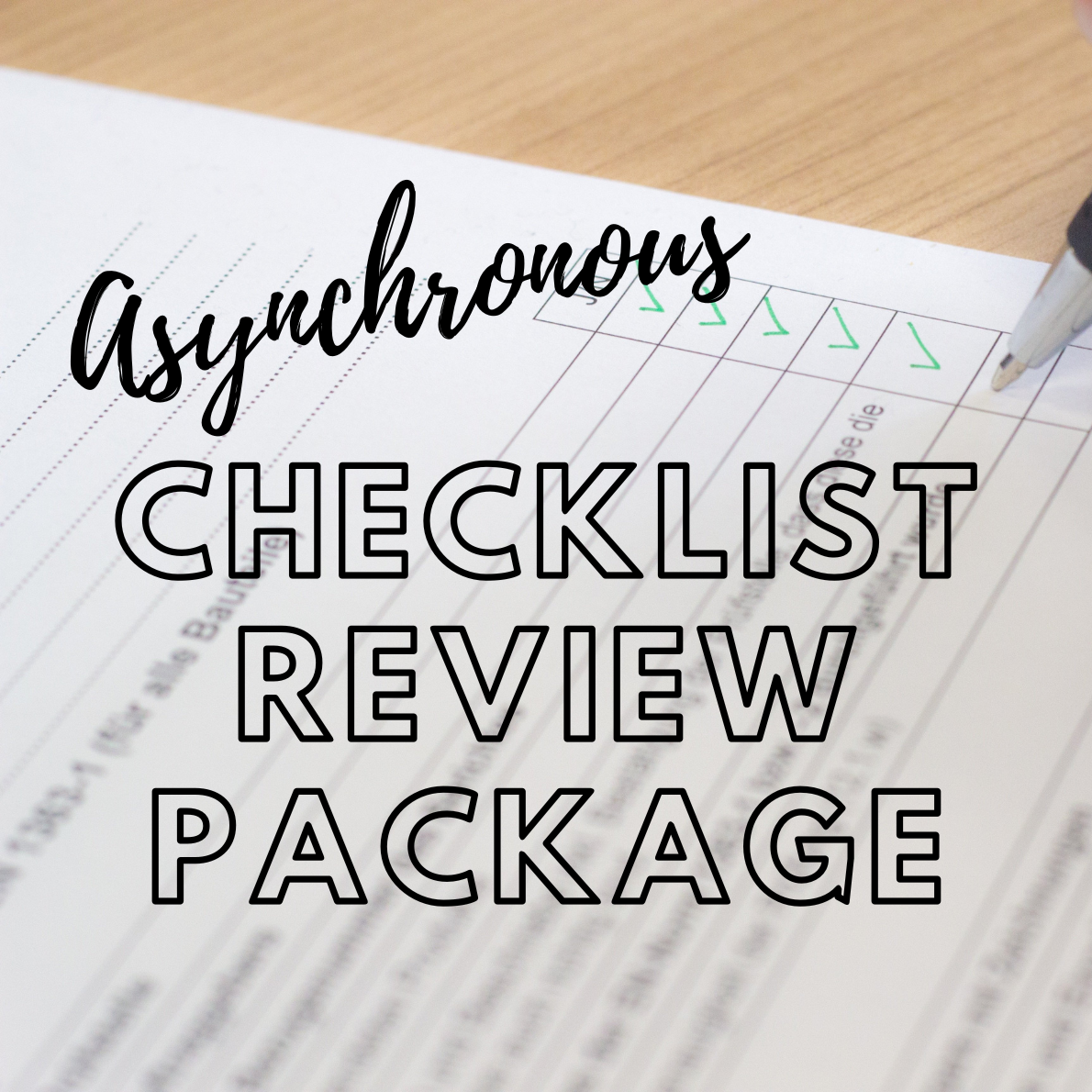Asynchronous IEW Checklist Review Package