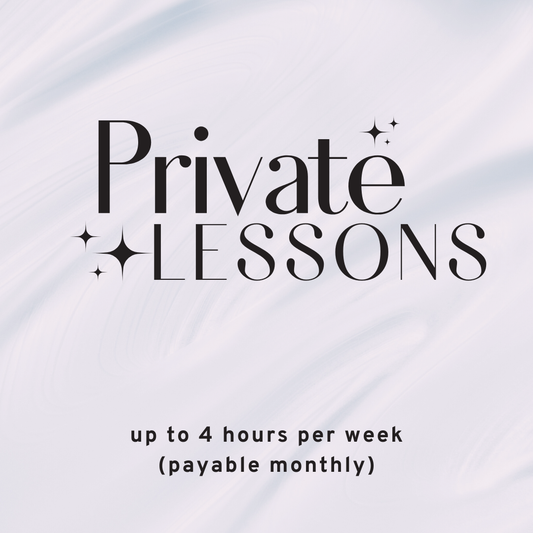 Private Lessons: Recurring Monthly Subscription (up to 4 hours of instruction per week)